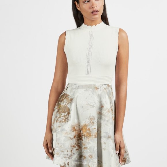 Ted Baker Vanilla Jacquard Skirted Dress - Picture 5 of 5